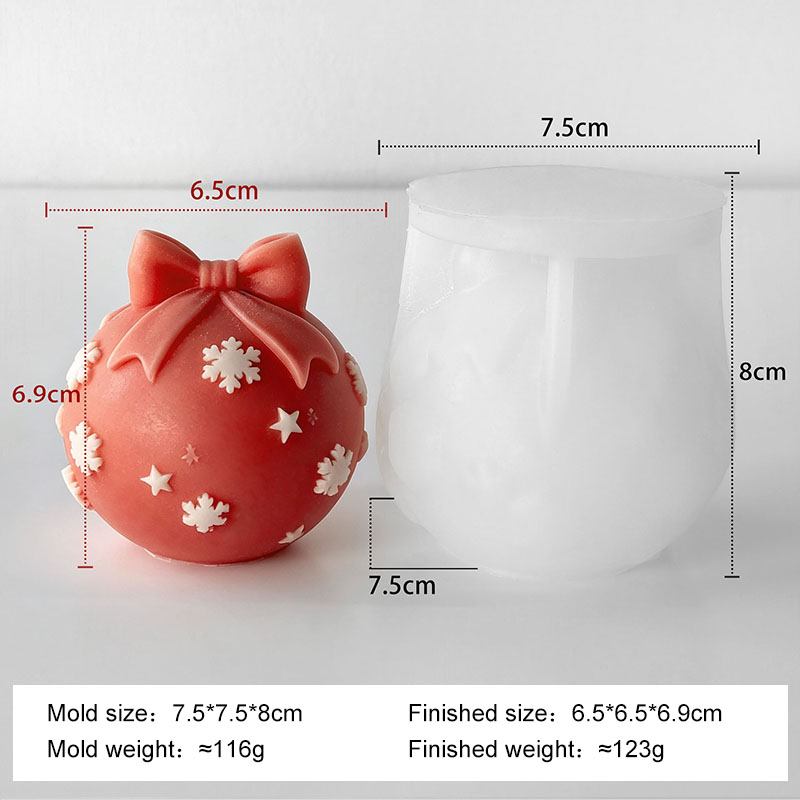 Xmas Candle Making - Moule en silicone Noël Boule Noël