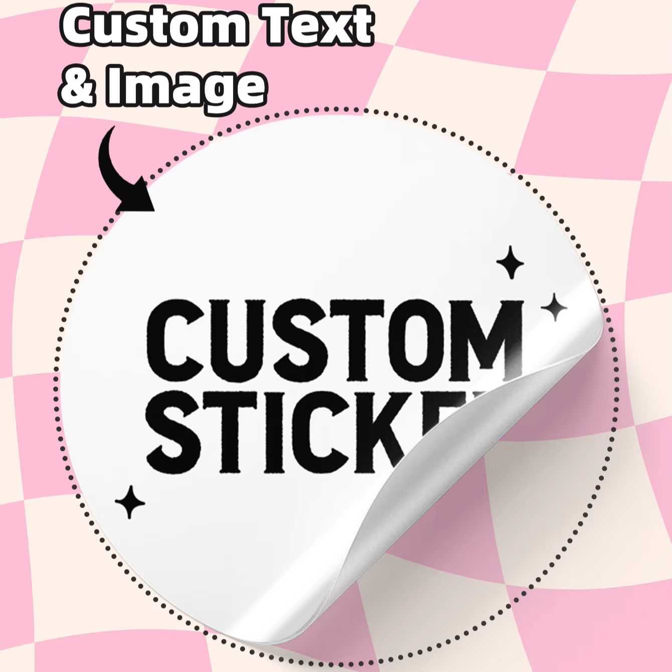Label Sticker Round - Autocollants ronds personnalisés imperméables (1-768 pièces)