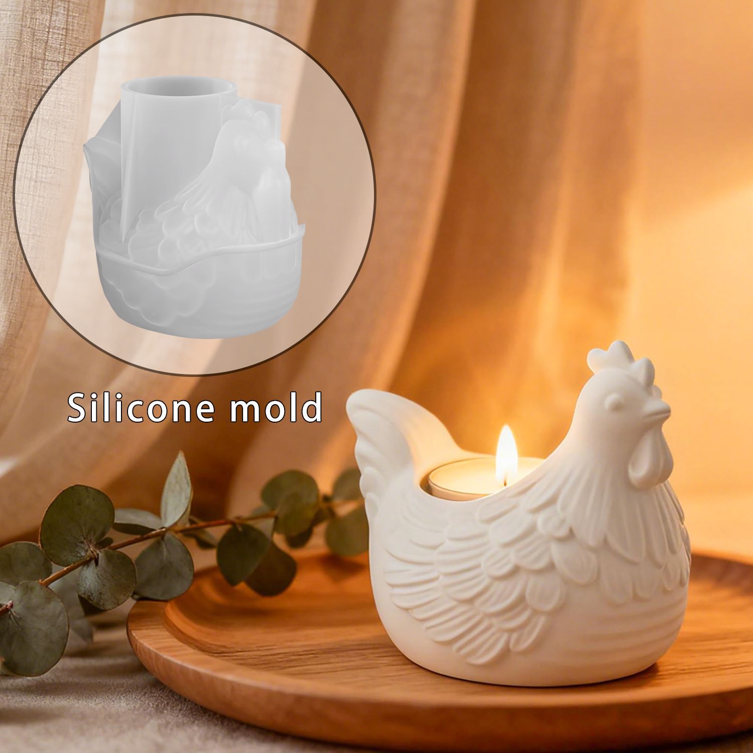 Candle Making Moulds - Bougeoir 3D petit poulet, moule en
