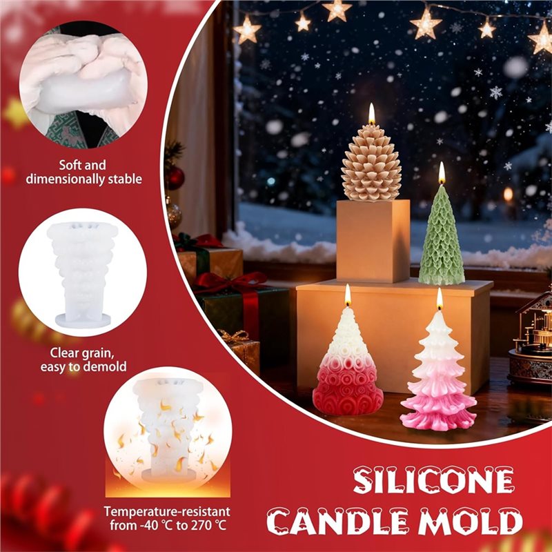 ABZV-moules de noël en Silicon - Xmas Candle Making avis et prix